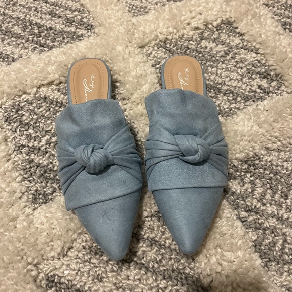 Vintage Havana Dawn Knotted Mule Flat in Soft Blue - Picture 3 of 7